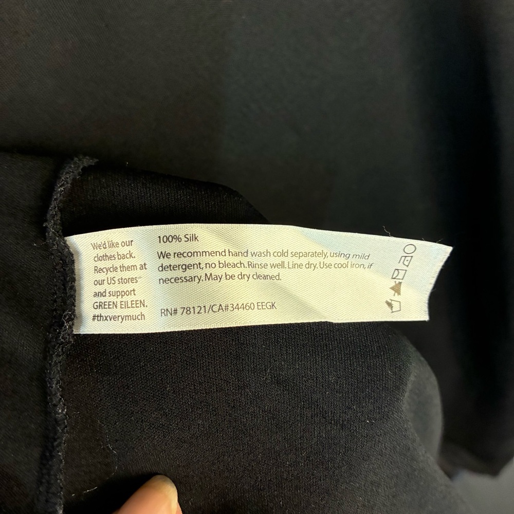 Eileen Fisher 100% Silk Black Long Tank XL - Picture 6 of 7